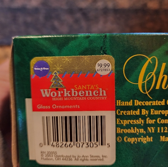 Commodore Christmas Classics Hand Decorated Glass Ornaments, Set of 4 - Picture 2 of 6